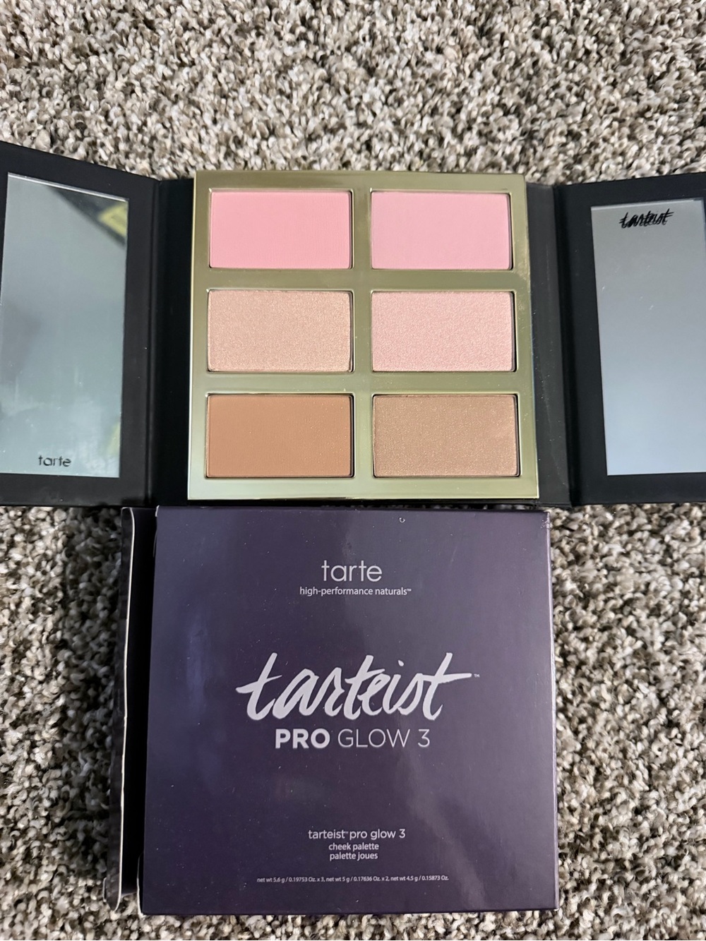 tarte Pro Glow 3 Cheek Palette — Pink & Peach Glow Shades